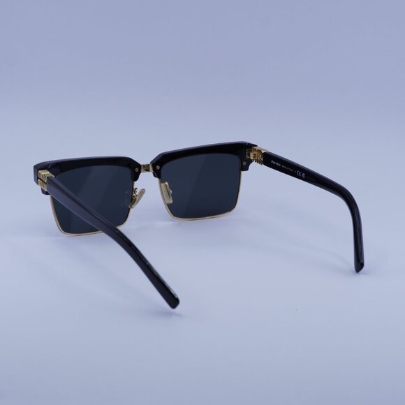 Miu Miu MU10ZS 1AB5S0 Sunglasses Black\\Gold Browline Frame main image 9